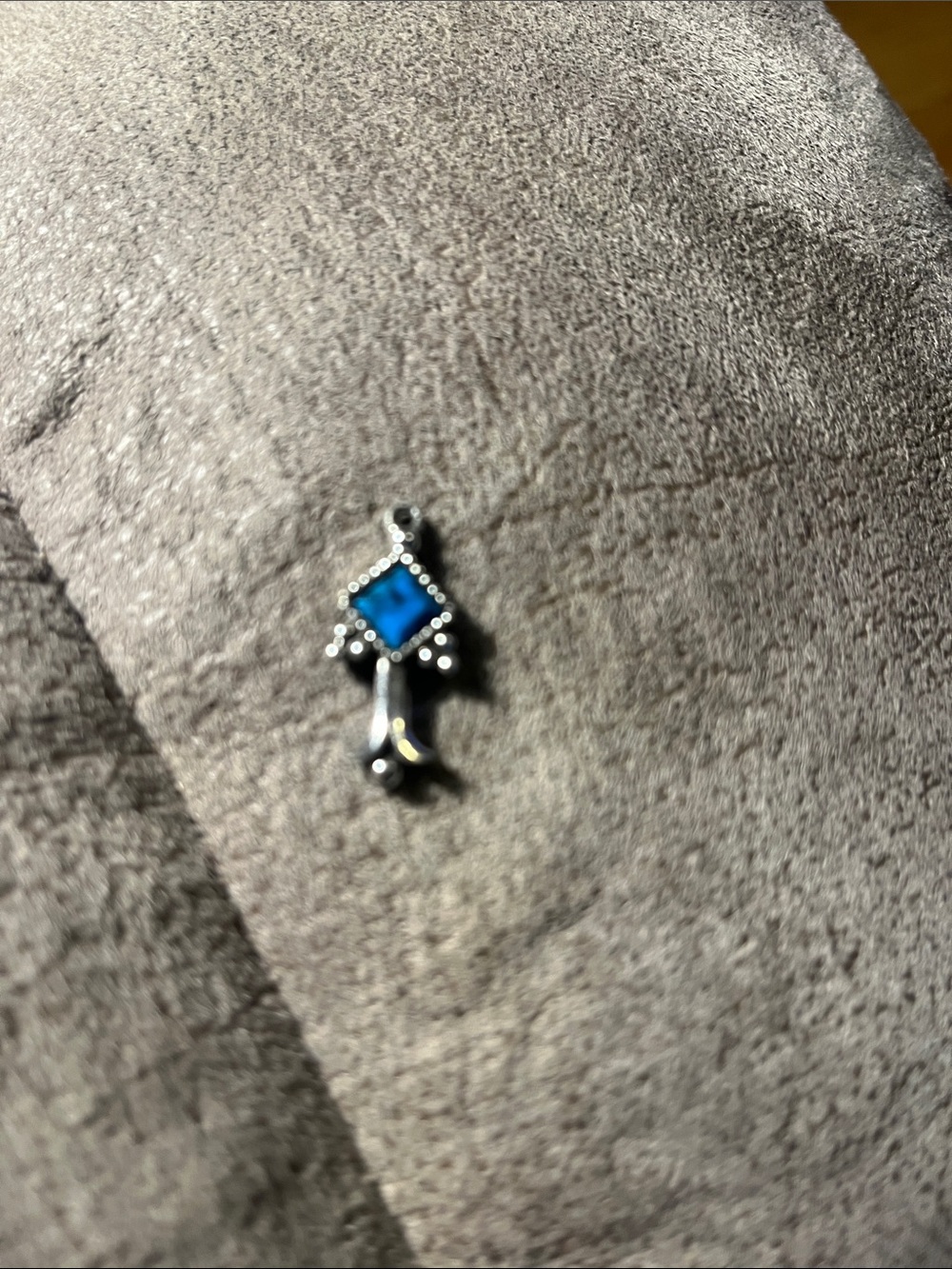 Blue Stone Cross Pendant - 1968